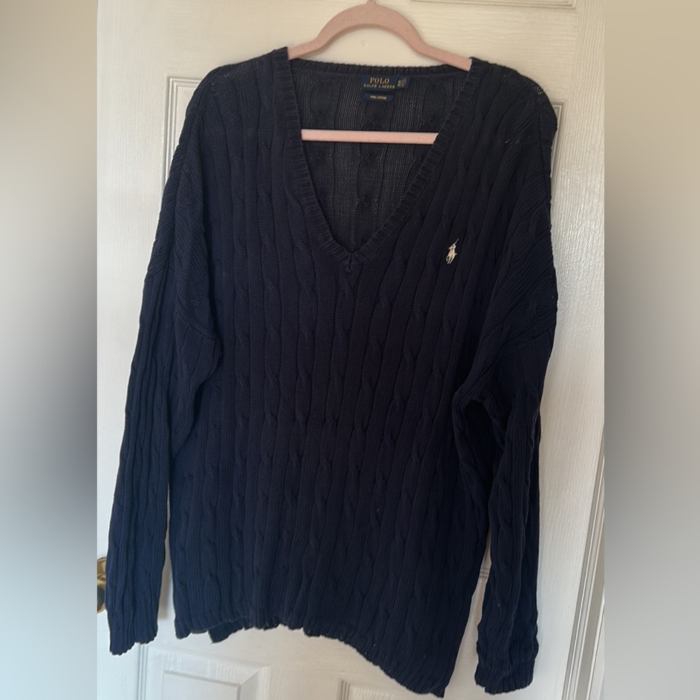 POLO Ralph Lauren Navy Cable Knit Sweater XL